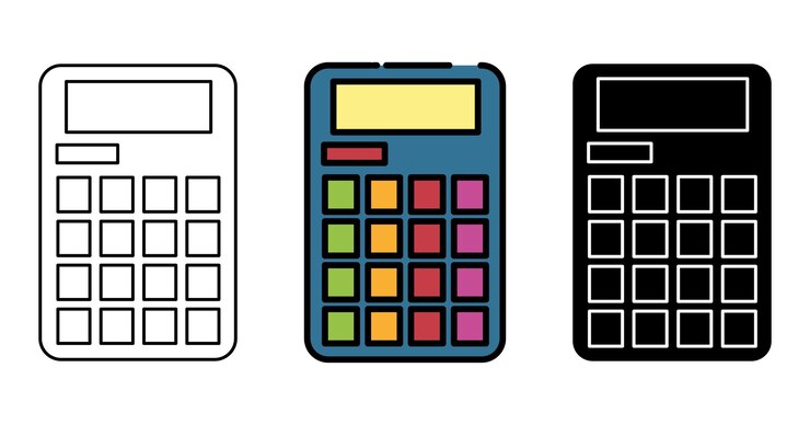 Vector icono de vector de herramienta de escuela de calculadora