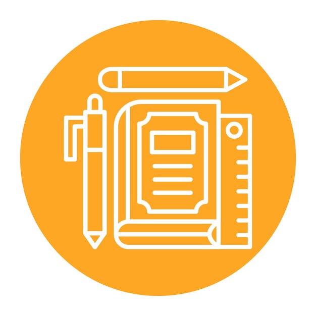 El icono del vector de herramientas de aprendizaje se puede utilizar para el conjunto de iconos de educación en línea
