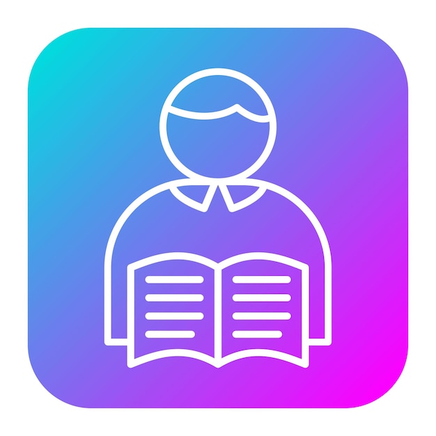 El icono del vector hijo del lector se puede utilizar para el conjunto de iconos de literatura