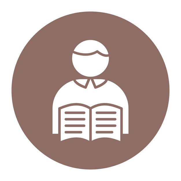 El icono del vector hijo del lector se puede utilizar para el conjunto de iconos de literatura