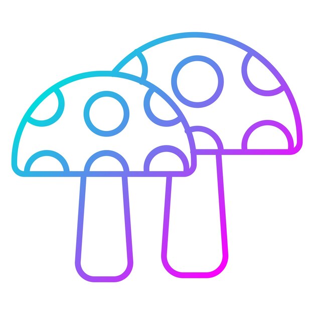 El icono del vector de hongos se puede usar para el conjunto de iconos de frutas y verduras