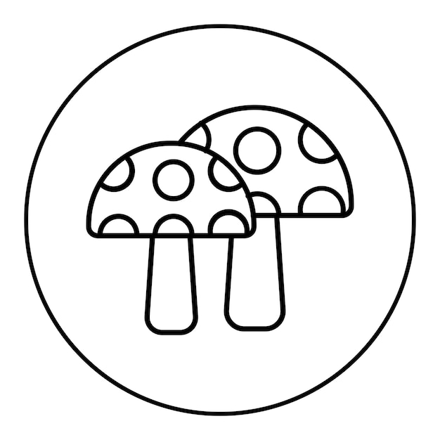 El icono del vector de hongos se puede usar para el conjunto de iconos de frutas y verduras