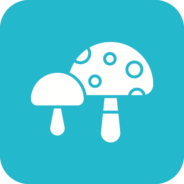 El icono del vector de hongos se puede usar para el conjunto de iconos de otoño