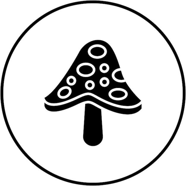 El icono del vector de hongos se puede usar para el conjunto de iconos del restaurante