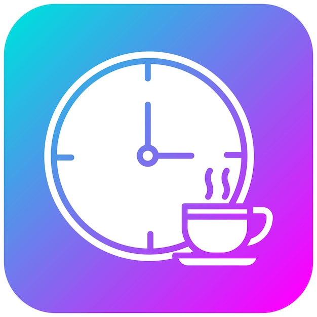 El icono del vector de hora del café se puede usar para el conjunto de iconos de hora y fecha