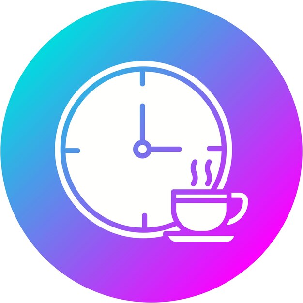 El icono del vector de hora del café se puede usar para el conjunto de iconos de hora y fecha