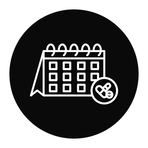 El icono del vector de horario de medicina se puede utilizar para el conjunto de iconos de enfermería
