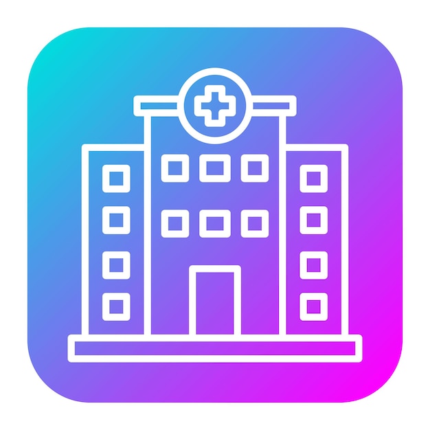 El icono del vector del hospital se puede utilizar para el conjunto de iconos de control de salud
