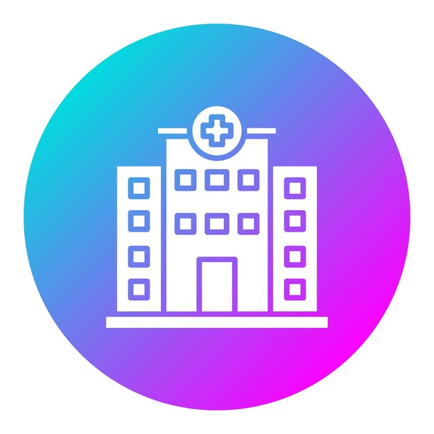 El icono del vector del hospital se puede utilizar para el conjunto de iconos de control de salud