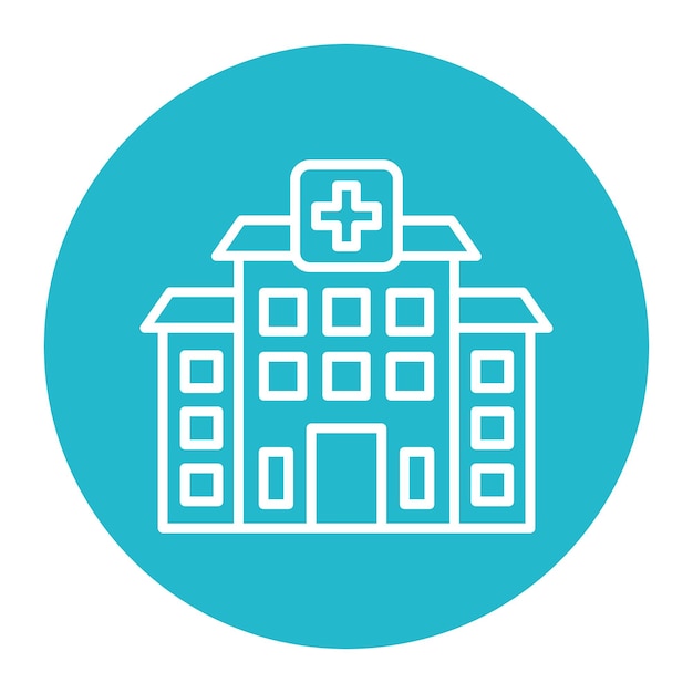 El icono del vector del hospital se puede utilizar para el conjunto de iconos de enfermería