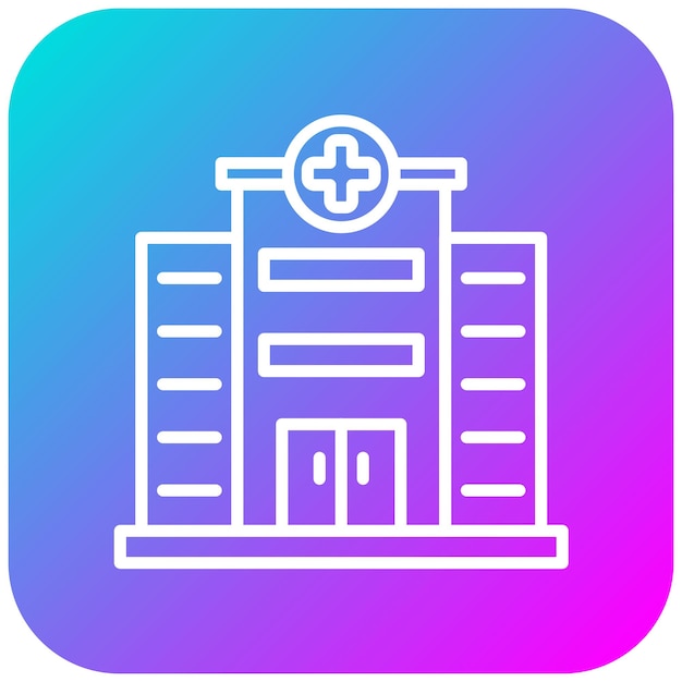 El icono del vector del hospital se puede utilizar para el conjunto de iconos de medicina