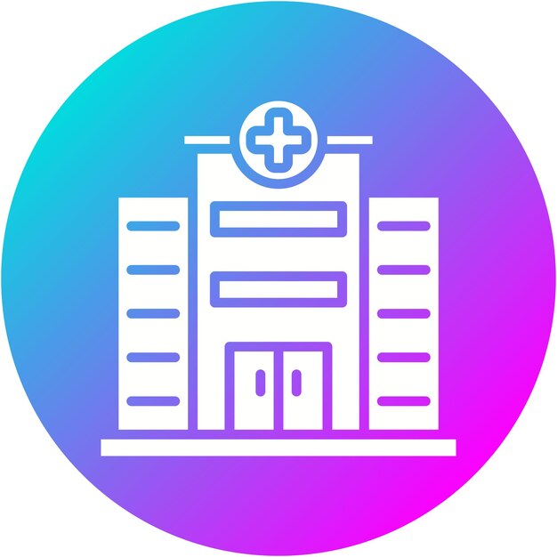 El icono del vector del hospital se puede utilizar para el conjunto de iconos de medicina