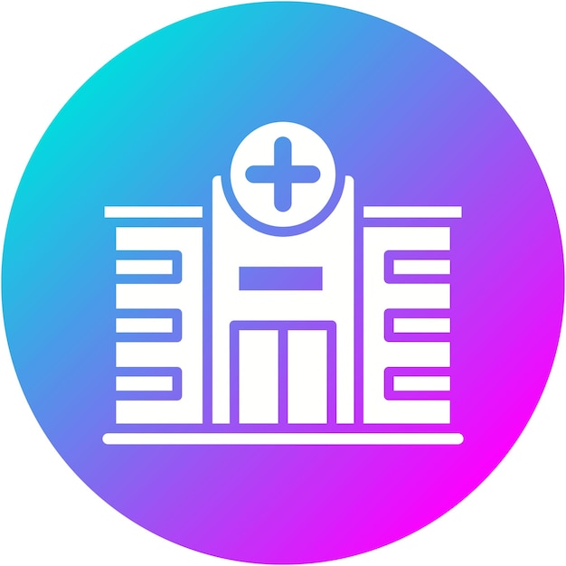 El icono del vector del hospital se puede utilizar para el conjunto de iconos de los servicios de emergencia
