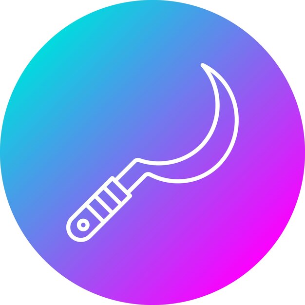 El icono del vector de la hoz se puede usar para el conjunto de iconos de la aldea