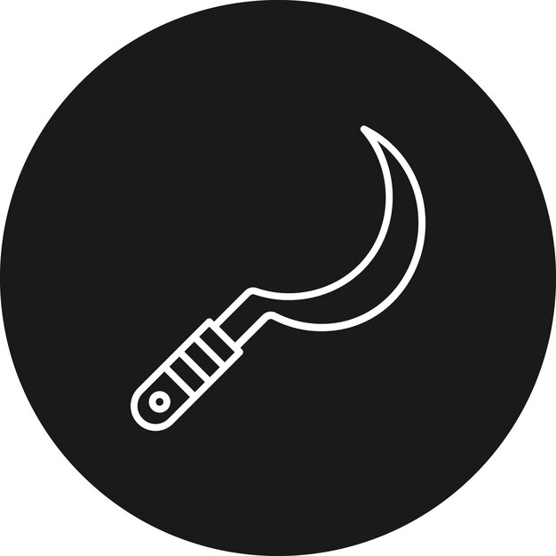El icono del vector de la hoz se puede usar para el conjunto de iconos de la aldea