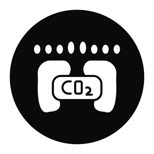 El icono del vector de la huella de carbono se puede usar para el conjunto de iconos del calentamiento global