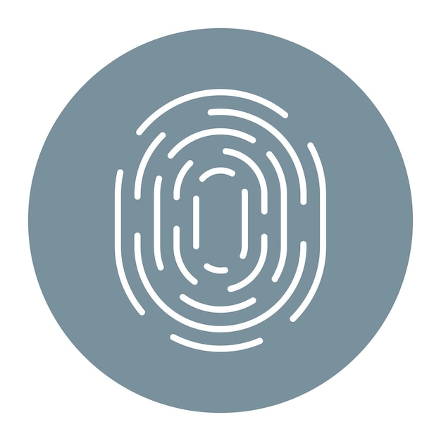 El icono del vector de huellas dactilares se puede usar para el conjunto de iconos de investigación criminal