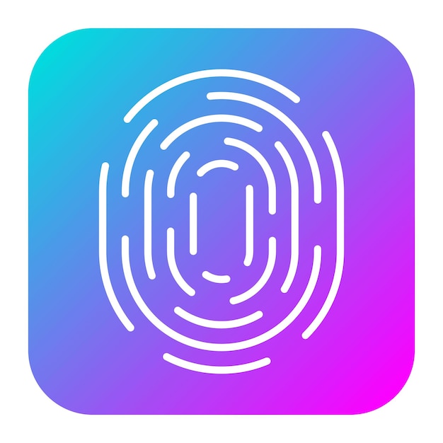 El icono del vector de huellas dactilares se puede usar para el conjunto de iconos de investigación criminal