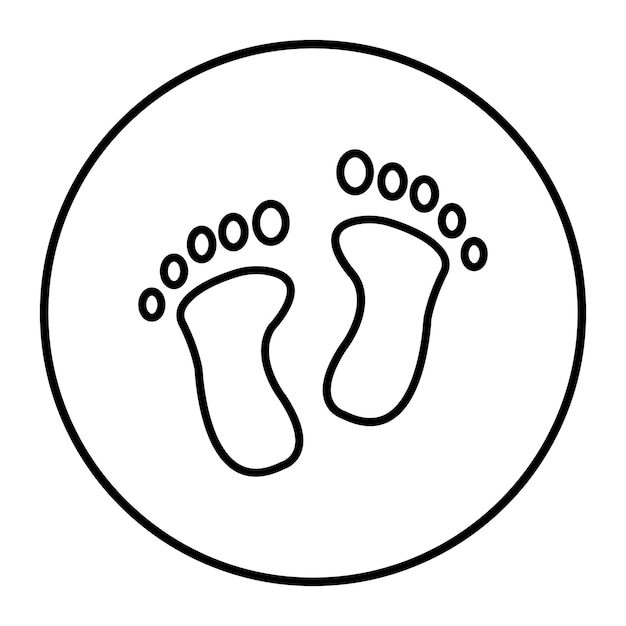 El icono del vector de huellas se puede usar para el conjunto de iconos de investigación de delitos