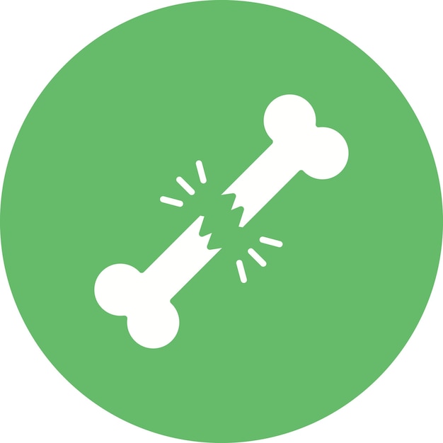 El icono del vector de hueso roto se puede usar para el conjunto de iconos de medicina