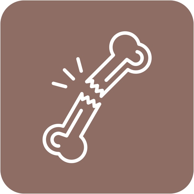 El icono del vector de hueso roto se puede usar para el conjunto de iconos de medicina