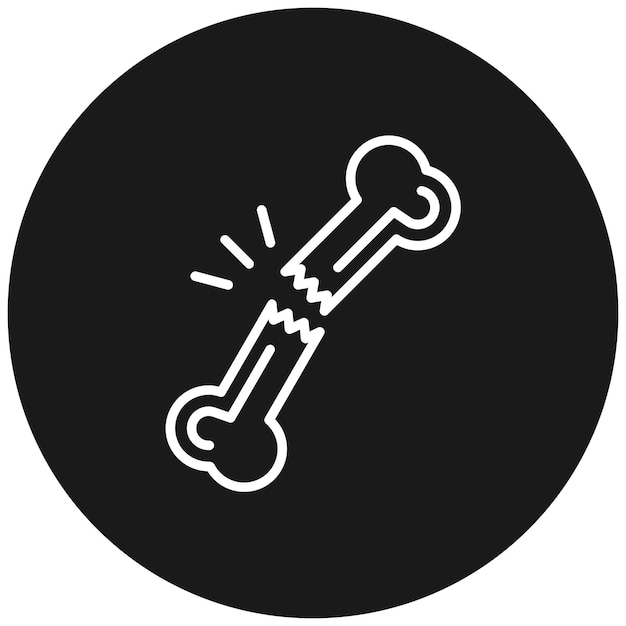 El icono del vector de hueso roto se puede usar para el conjunto de iconos de medicina