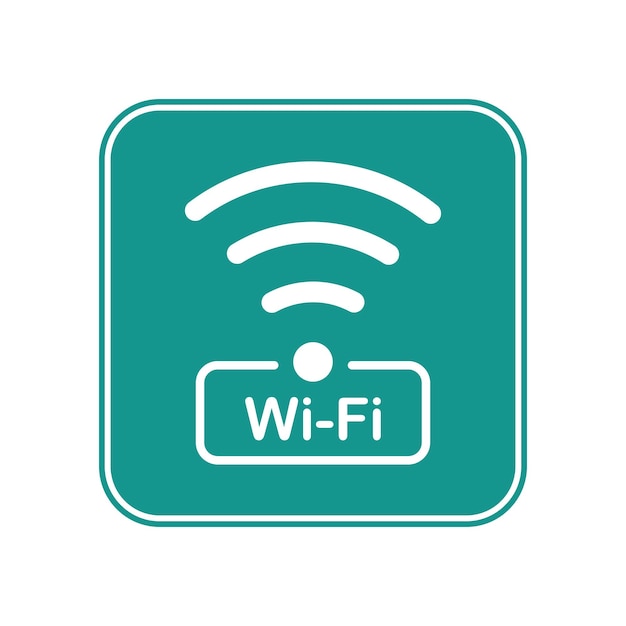 Vector icono de vector del icono wifi sobre un fondo verde