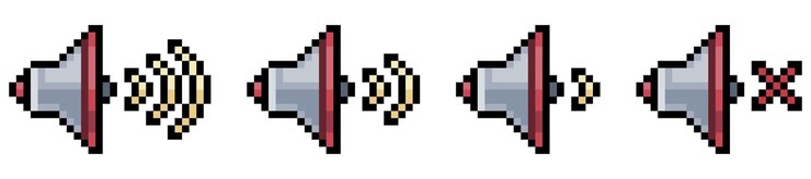 Vector icono de vector de iconos de altavoz móvil pixel art para juego de 8 bits sobre fondo blanco