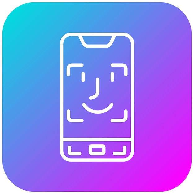 El icono del vector de identificación facial se puede utilizar para el conjunto de iconos biométricos