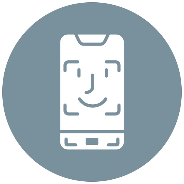 El icono del vector de identificación facial se puede utilizar para el conjunto de iconos biométricos