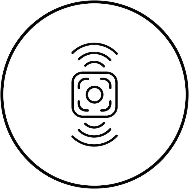 El icono del vector de identificación de radiofrecuencia se puede utilizar para el conjunto de iconos de Internet de las cosas