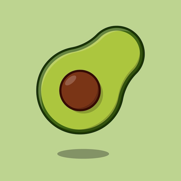 Icono de Vector de ilustración de aguacate plano fresco