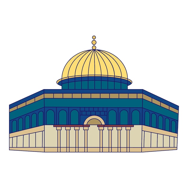 Icono de vector de ilustración de al aqsa