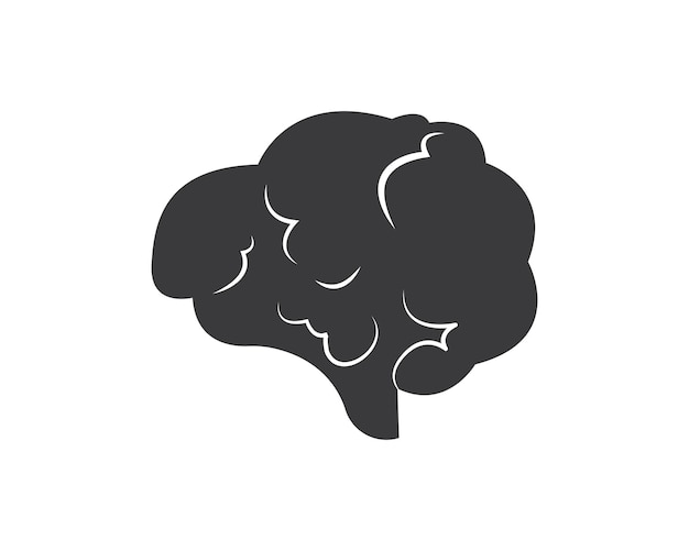 Icono de vector de ilustración de cerebro logotipo de diseño de ideathink