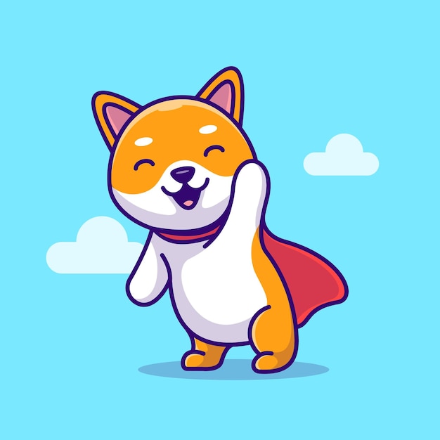 Icono de vector de ilustración de mascota de perro lindo