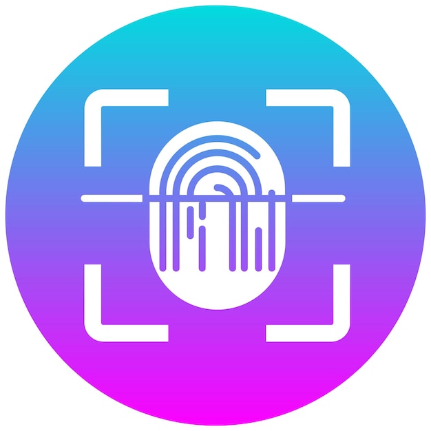 El icono del vector de impresión del pulgar se puede utilizar para el conjunto de iconos biométricos