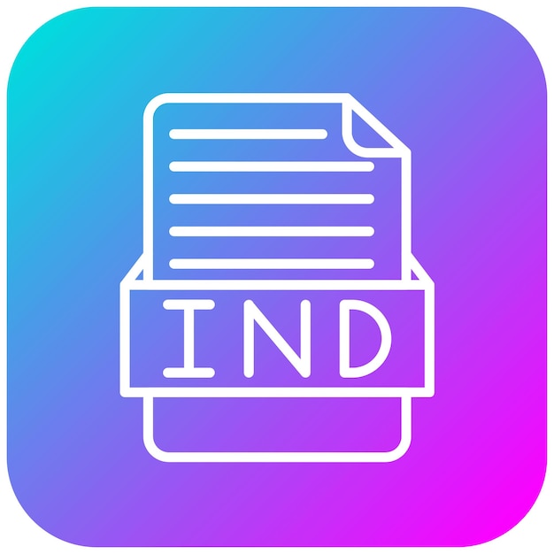 El icono del vector IND se puede utilizar para el conjunto de iconos de formatos de archivo
