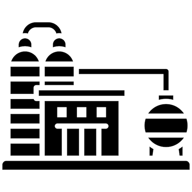 El icono del vector de la industria del gas se puede utilizar para el conjunto de iconos de fabricación