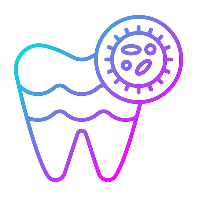 El icono del vector de la infección dental se puede utilizar para el conjunto de iconos de cuidado dental