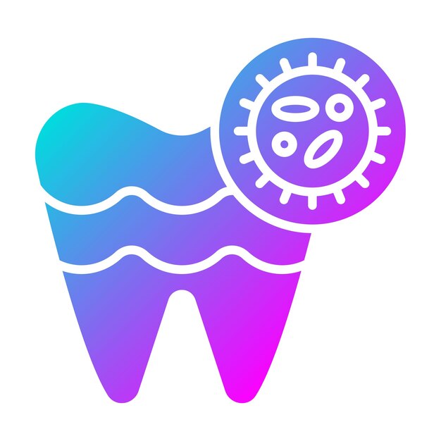 El icono del vector de la infección dental se puede utilizar para el conjunto de iconos de cuidado dental