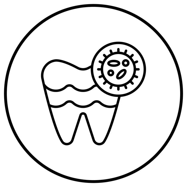 El icono del vector de la infección dental se puede utilizar para el conjunto de iconos de cuidado dental