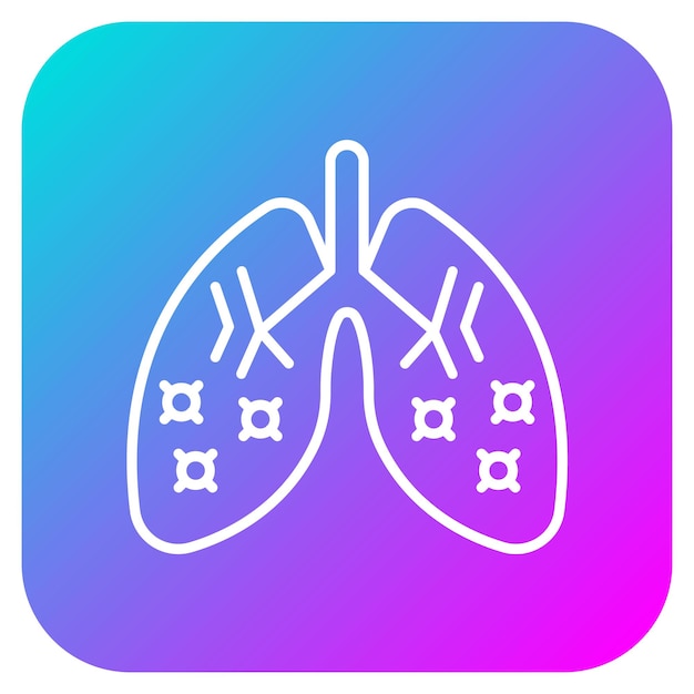 El icono del vector de infección de los pulmones se puede utilizar para el conjunto de iconos de contaminación