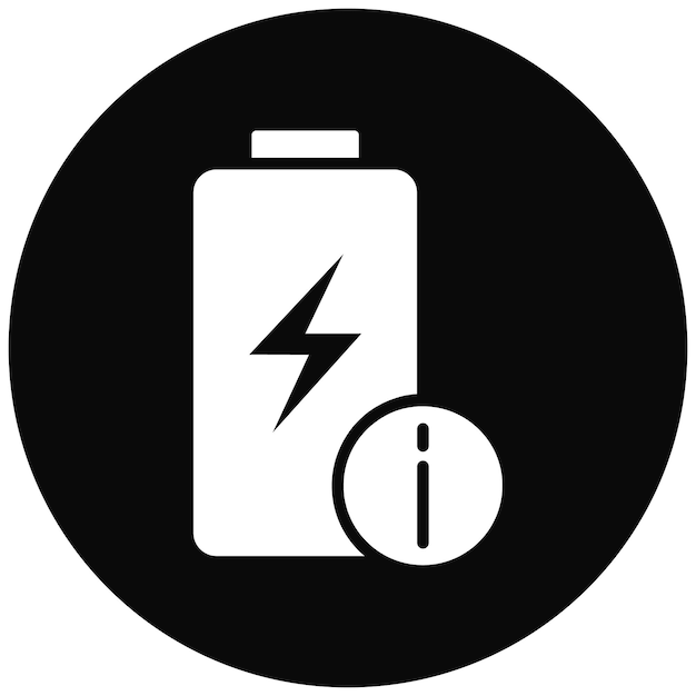 El icono del vector de información de la batería se puede utilizar para el conjunto de iconos de la batería y la energía