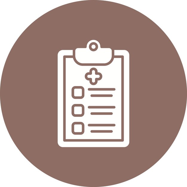 El icono del vector del informe médico se puede utilizar para el conjunto de iconos de control de salud