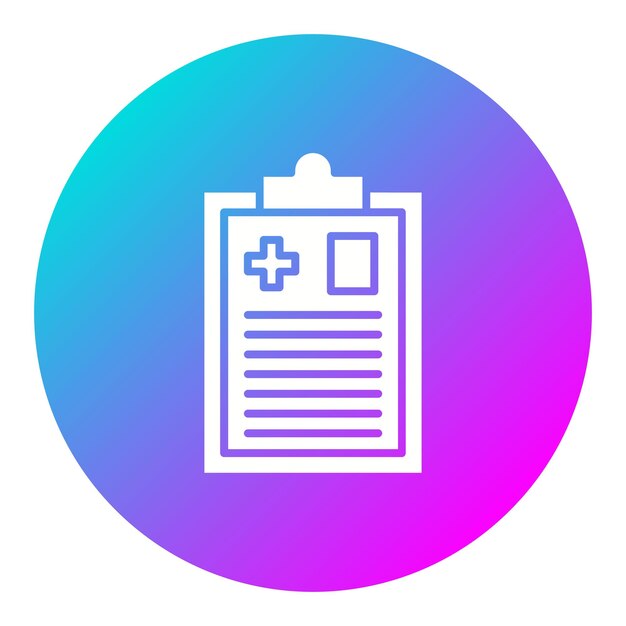 El icono del vector del informe médico se puede utilizar para el conjunto de iconos de control de salud