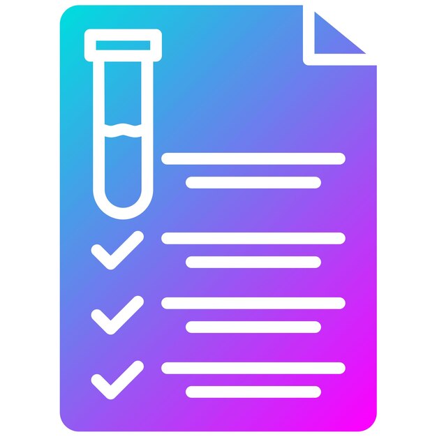 El icono del vector del informe se puede utilizar para el conjunto de iconos del laboratorio