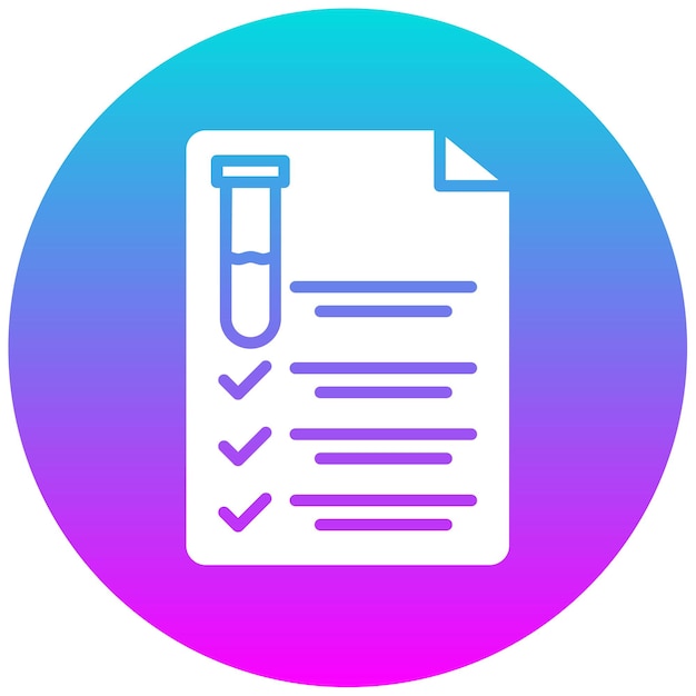 El icono del vector del informe se puede utilizar para el conjunto de iconos del laboratorio