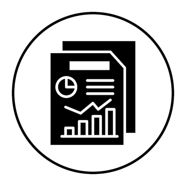 El icono del vector de informes empresariales se puede utilizar para el conjunto de iconos de negocios y finanzas