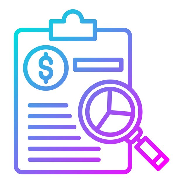 El icono del vector de informes financieros se puede utilizar para el conjunto de iconos de rendimiento empresarial