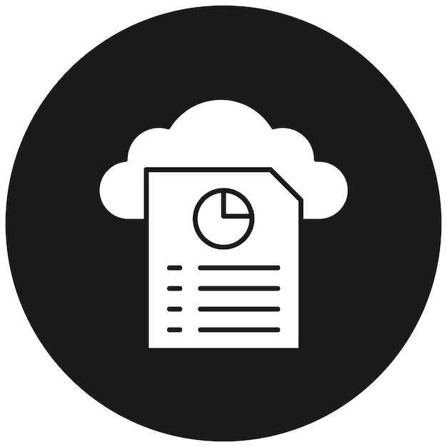 El icono del vector de informes en la nube se puede utilizar para el conjunto de iconos de análisis de datos